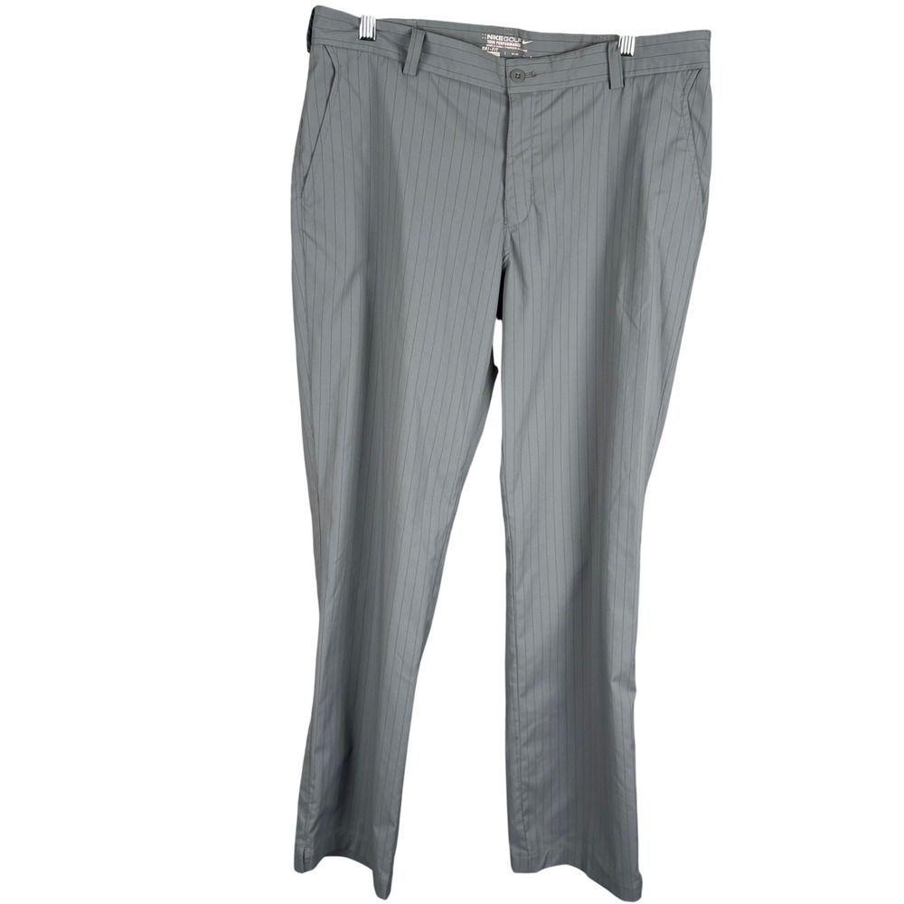 Nike Golf Tour Performance Dri-FIT Grey Pinstripe Pants Mens 34x32